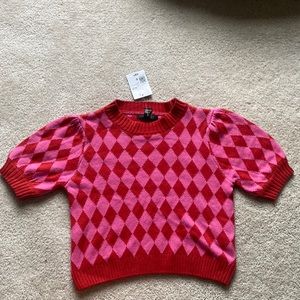 FOREVER 21 cropped red and pink sweater